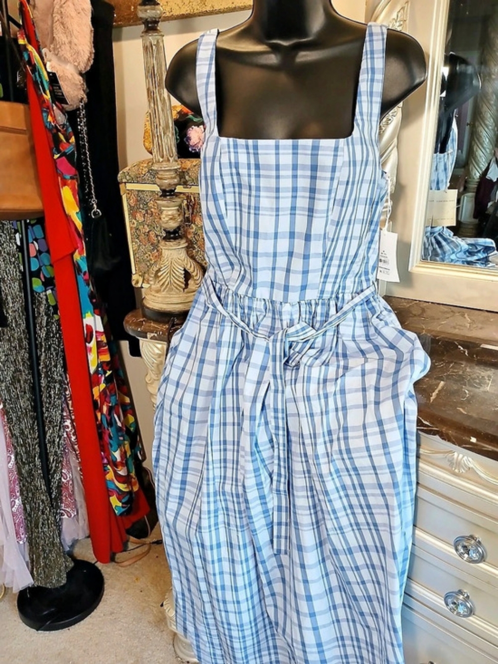 Free Assembly Belted Midi Dress 100% Cotton Medium NWT